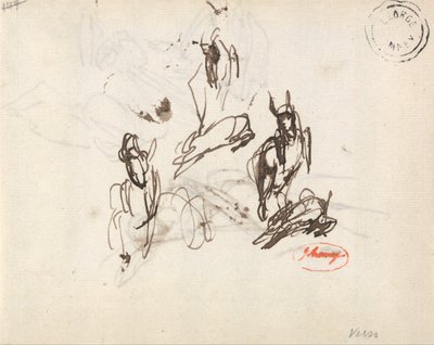 Frolicking Goat: Három vázlat alkotó: George Romney
