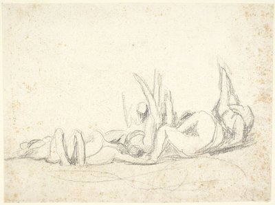A földön fekvő szenvedő alakok csoportja  (vázlat a „Howard látogatja a börtönöket” című műhöz) alkotó: George Romney