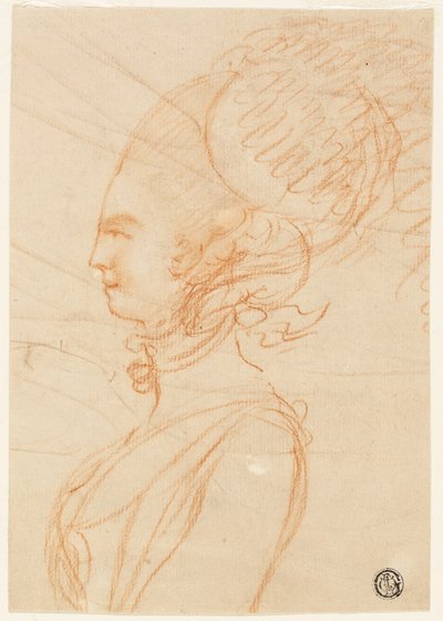 Balra néző nő félalakos profilportréja alkotó: George Romney