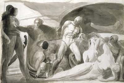 Howard látogatása egy Lazarettóban (toll és tus, mosás, papír) alkotó: George Romney