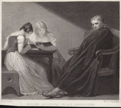 John Milton diktál a lányainak alkotó: George Romney
