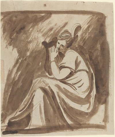 Lady Hamilton lírával játszik alkotó: George Romney