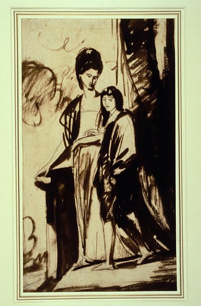 Egy anya és fia portréja (valószínűleg Jane, Gordon hercegnője és fia, George, Huntley első márkija) alkotó: George Romney