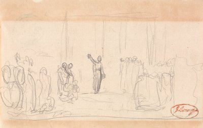 Lehetséges, hogy egy prófétanő előtt tömeg van. alkotó: George Romney