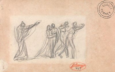 Valószínűleg egy csoportra átkot kimondó alak alkotó: George Romney