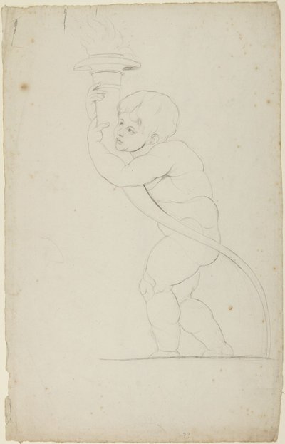 Fáklyát tartó puttó alkotó: George Romney