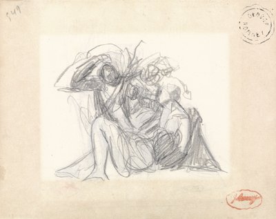 Fekvő nő és más figurák (grafit papíron) (lásd: 153910) alkotó: George Romney