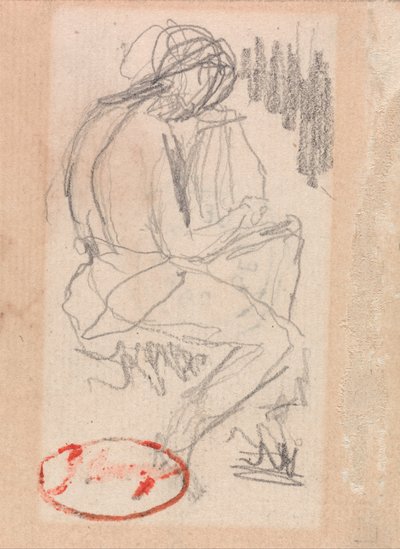 Hárfán játszó ülő alak alkotó: George Romney