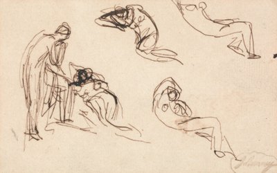 Álló alak és négy fekvő alak alkotó: George Romney