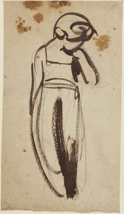 Álló gyermek, kezét az állához emelve alkotó: George Romney