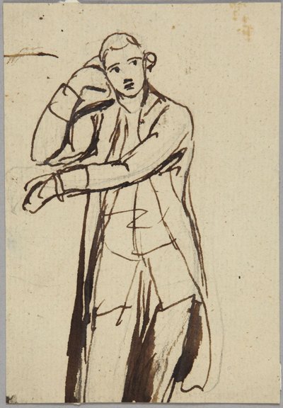 Álló férfi alak, háromnegyed profilból alkotó: George Romney