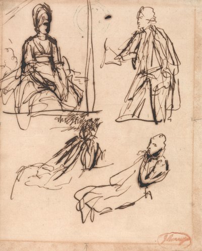 Vázlatok egy férfi és egy nő portréjához alkotó: George Romney