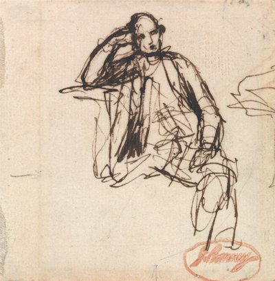 Vázlat egy ülő férfi portréjához alkotó: George Romney