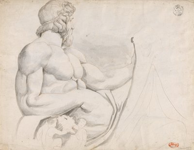 A Tiberis-folyó istenségét ábrázoló szobor vizsgálata alkotó: George Romney