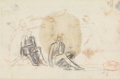 Két ülő alak tanulmánya alkotó: George Romney