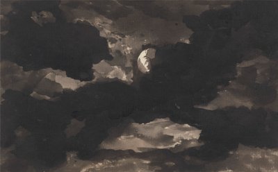 Felhős holdfényes égbolt tanulmányozása alkotó: George Romney