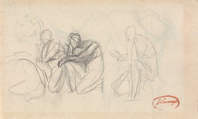 Három térdelő figura alkotó: George Romney