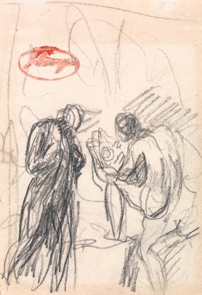 Két figura, egy férfi akt térdelve alkotó: George Romney