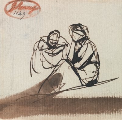 Két ülő alak alkotó: George Romney