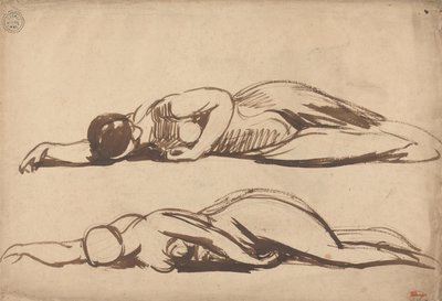 Két tanulmány egy térdelő nőről, valószínűleg Szent Cecília alkotó: George Romney