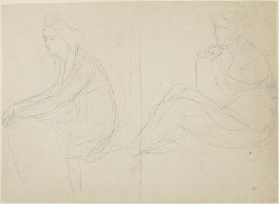 Két tanulmány egy ülő nőről alkotó: George Romney