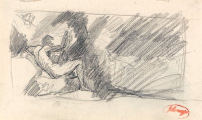 Ismeretlen alak tanulmányrajza alkotó: George Romney