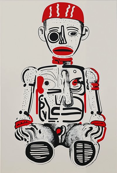 "Digitális totem", 2024 (akril vászonra) alkotó: George Rosaly