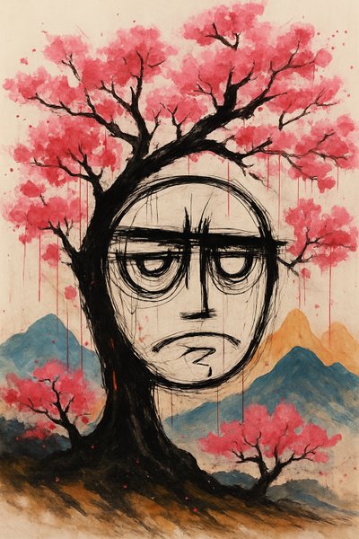 A megújulás gyökerei, 2025 (akril, vászon) alkotó: George Rosaly