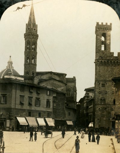 Piazza San Firenze, Firenze, Olaszország, 1909. alkotó: George Rose