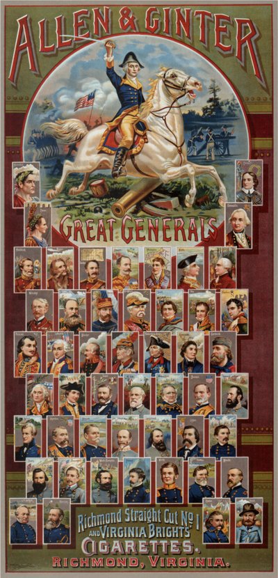 The Great Generals sorozat Allen & Ginter Cigarettes Brands számára, 1885 alkotó: George S. Harris