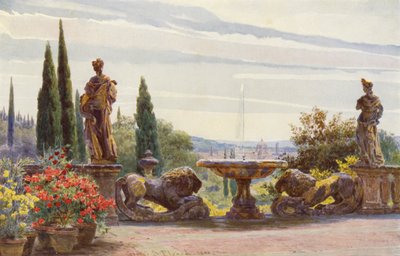 Olasz kertek: Palmieri villából (színes litográfia) alkotó: George Samuel Elgood