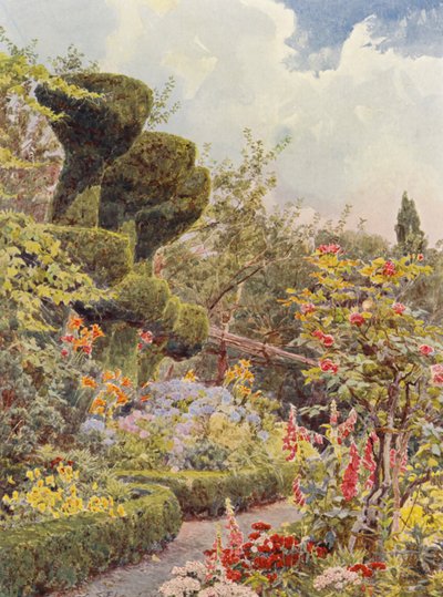 Olasz kertek: La Badia, A kolostorkert (színes litográfia) alkotó: George Samuel Elgood
