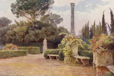 Olasz kertek: Villa Medici (színes litográfia) alkotó: George Samuel Elgood