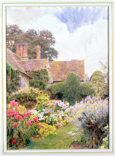 Az udvarház kertjei, Cleeve Prior, Worcestershire alkotó: George Samuel Elgood