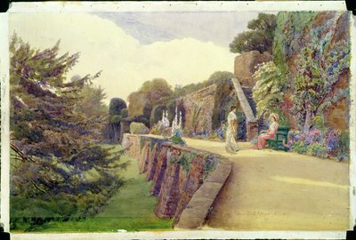 A terasz a Berkeley kastélyban, Gloucestershire, 1887 alkotó: George Samuel Elgood