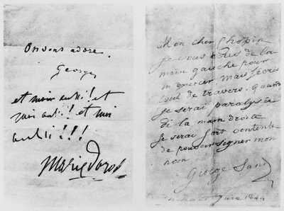 Két levél Frederic Chopinnek (1810-49), Nohant, 1844. június alkotó: George Sand