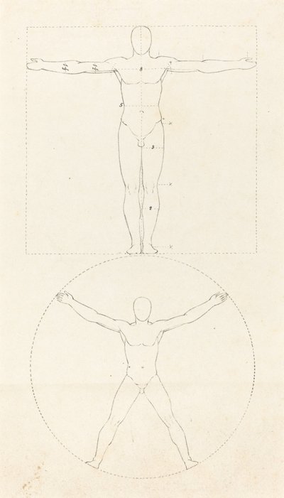 Az emberi alak köre és négyzete alkotó: George Scharf after John Flaxman