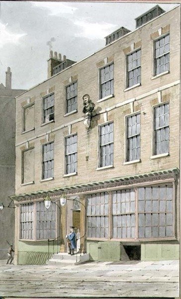 Görög kávézó, Devereaux Court, 1809 alkotó: George Shepherd