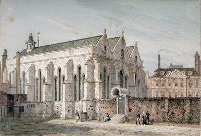 Kilátás a Temple Churchre, London City, 1811. alkotó: George Shepherd