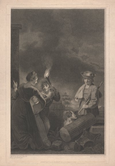 A kápolna nyugati ablaka, New College Oxford: Pásztorfiú és kutya, Születési ablak rész alkotó: George Siegmund Facius