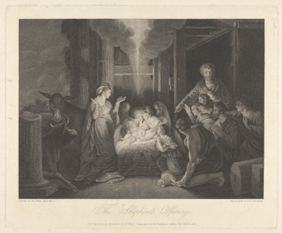 A kápolna nyugati ablaka, New College Oxford: A Pásztor felajánlása, Betlehem alkotó: George Siegmund Facius