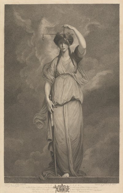 A kápolna nyugati ablaka, New College Oxford: Az erények – az igazságosság alkotó: George Siegmund Facius