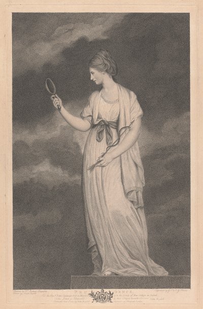 A kápolna nyugati ablaka, New College Oxford: Az erények – Prudence alkotó: George Siegmund Facius