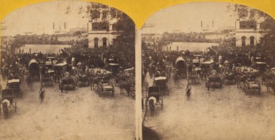 A japán nagykövetség fogadása a Batteryben, 1860. alkotó: George Smith Cook.