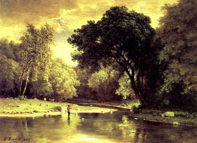 Halász a patakban alkotó: George Snr. Inness