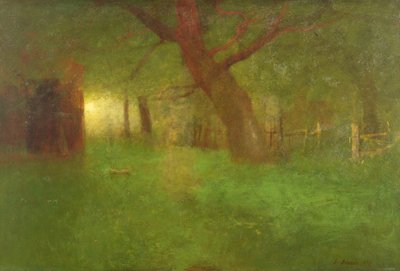 Naplemente a régi gyümölcsöskertben alkotó: George Snr. Inness