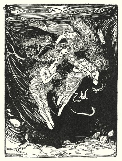 Jason és az argonauták: "A vízi nimfák levitték a tó alá, hogy játszótársuk legyen" (litho) alkotó: George Soper