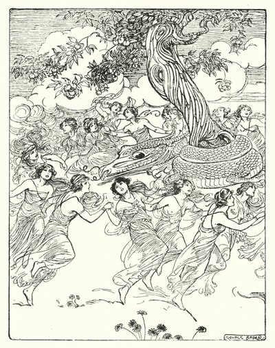 Perseus: "Kéz a kézben táncol a bűbájos fa körül" (litho) alkotó: George Soper