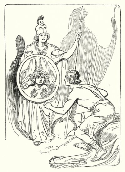 Perseus: "A pajzs tükrében egy arc jelent meg" (litho) alkotó: George Soper
