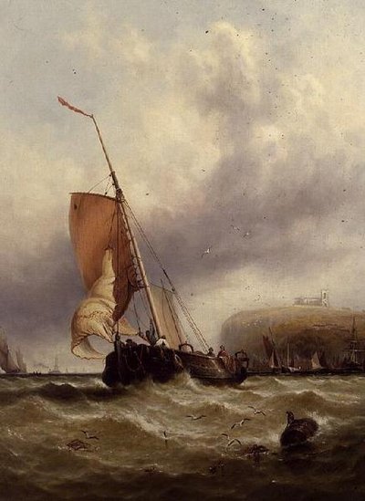 Horgászcsónak viharos tengeren alkotó: George Stainton